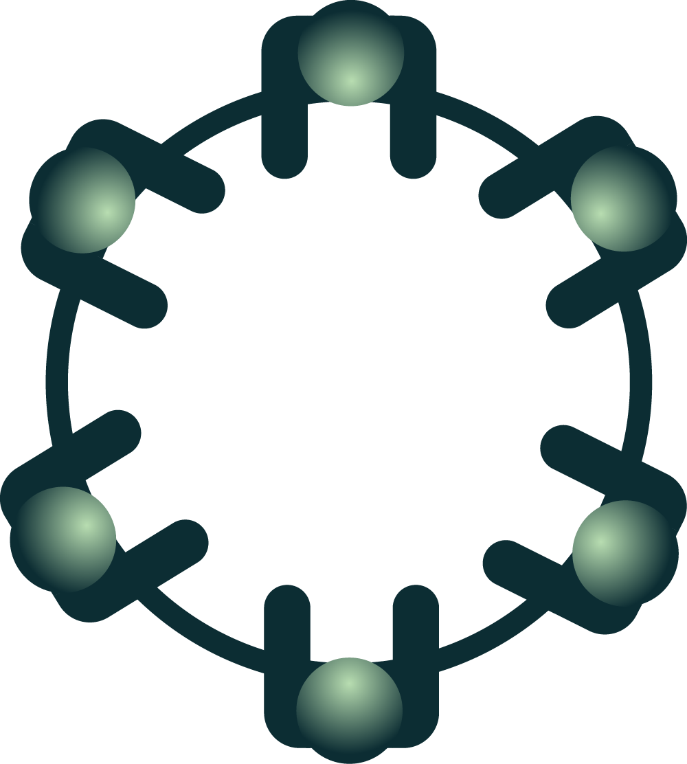 green balls circle